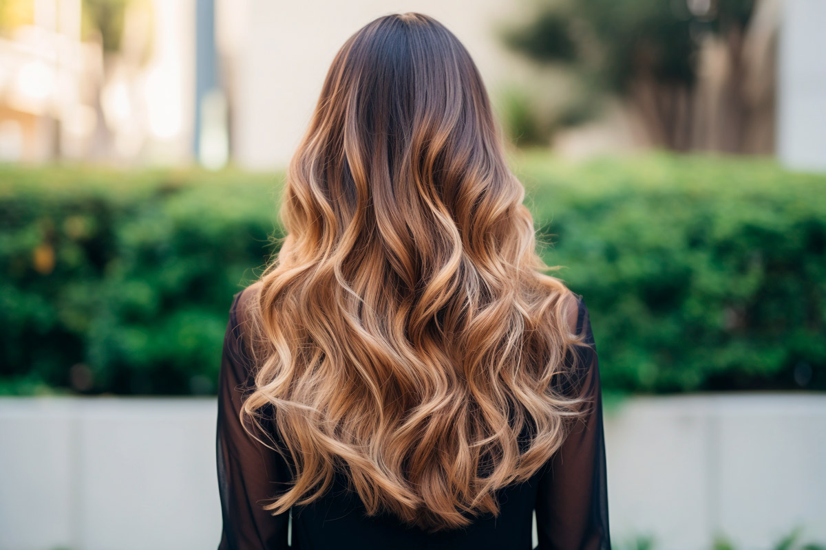 Frau von hinten mit schöner Haarpracht